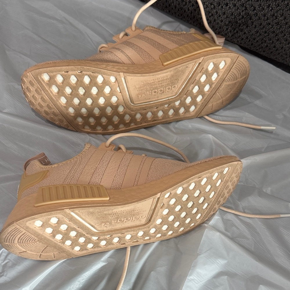 Adidas NMD R1 Beige Tan Sneakers Women’s Size (9) Boost Running Shoes - Picture 4 of 4